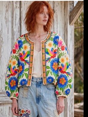 Unbranded oversized silky jacket with puff sleeves